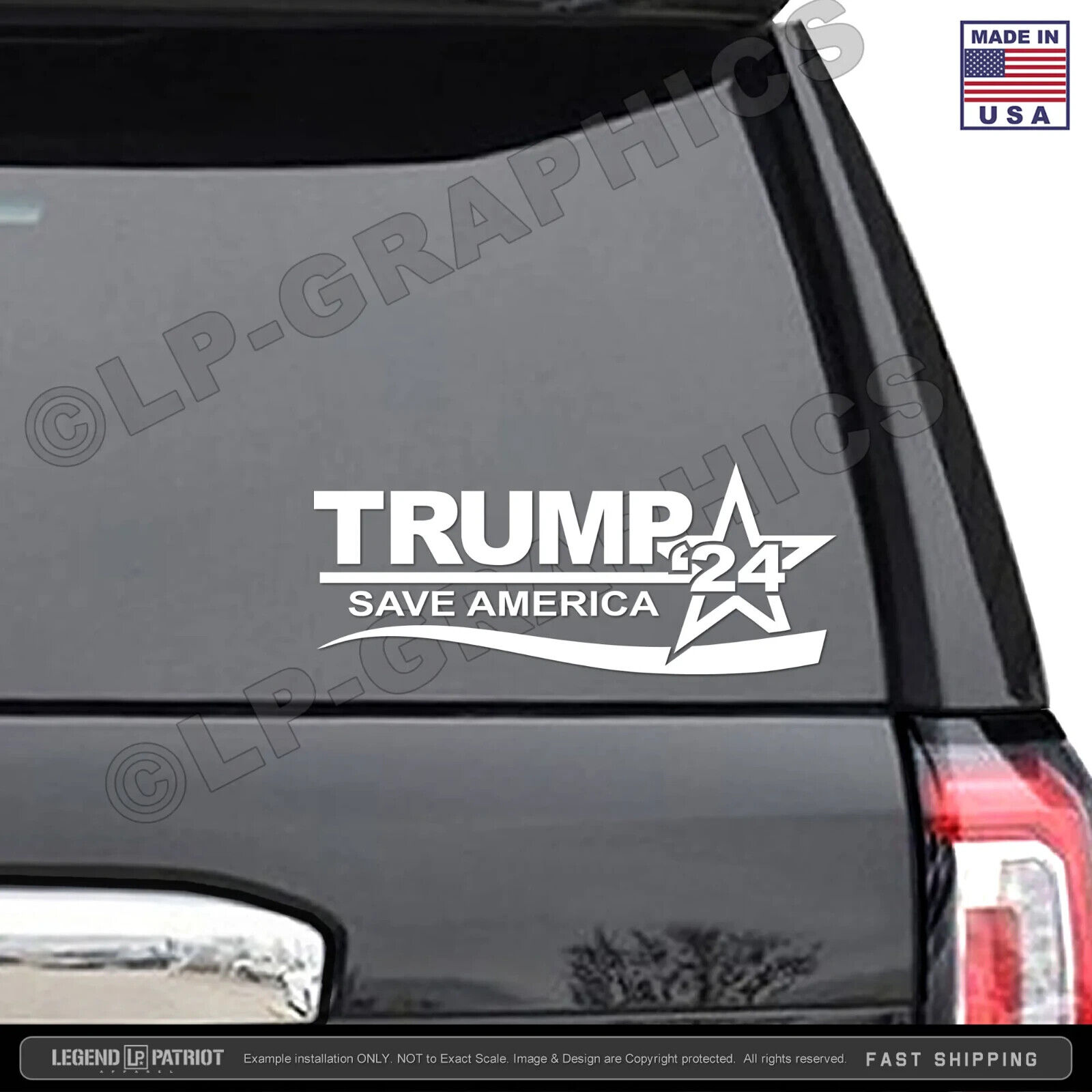 Trump 2024 Decal: USA Patriotic Sticker for Car & Truck
