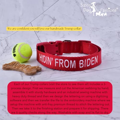 Trump 2024 Embroidered Red Dog Collar - All Sizes