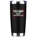 Trump 2024: Patriotic Insulated Tumbler with Lid & Straw
