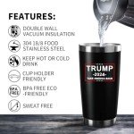 Trump 2024: Patriotic Insulated Tumbler with Lid & Straw