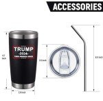 Trump 2024: Patriotic Insulated Tumbler with Lid & Straw