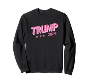 Trump 2024 Bubble Letters Pink Sweatshirt