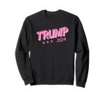 Trump 2024 Bubble Letters Pink Sweatshirt