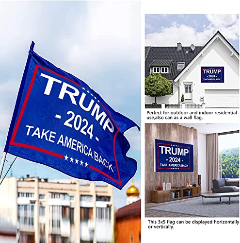 Trump 2024 Flag with 4 Stickers