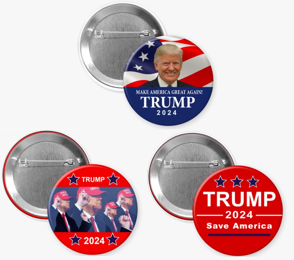 Trump 2024 3-Pack Button Set (2.25 inches)