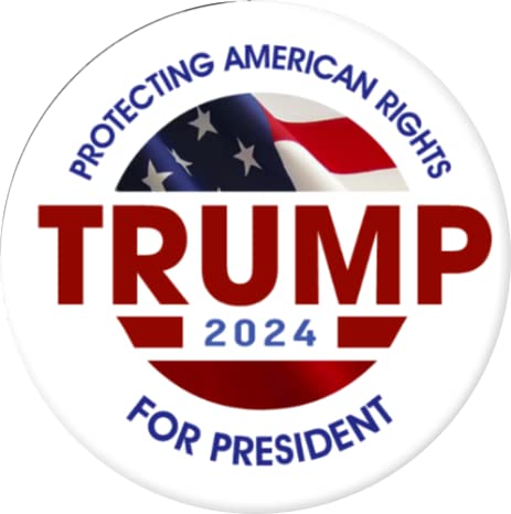 Trump 2024: Set of 8 Buttons – Red, White, Blue