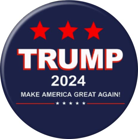 Trump 2024: Set of 8 Buttons – Red, White, Blue