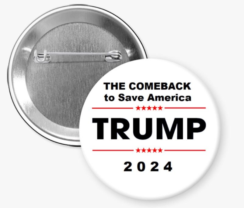 8-Pack Trump 2024 Buttons - SAVE AMERICA Pins