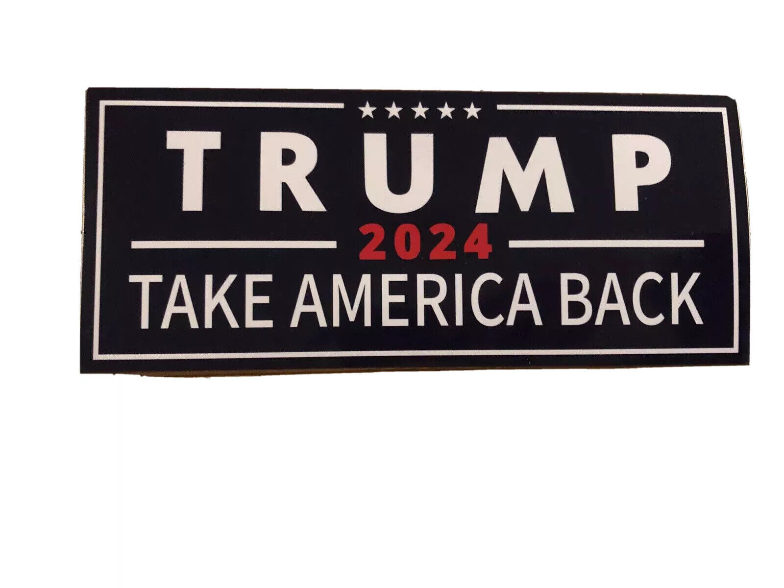 Trump 2024 Bumper Sticker" could be rewritten as "Trump 2024 Political Sticker