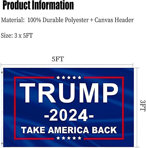 Double-Sided Trump 2024 Flag for Patriotism