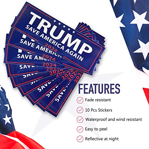 Trump 2024 Decal 10-Pack for Car, House, Window