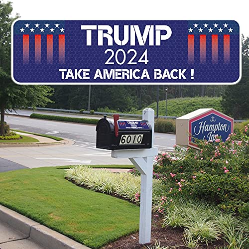 Trump 2024 Car Magnet Stickers: Reflective, Patriotic, Waterproof (4-Pack)