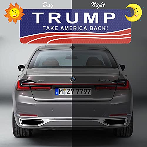 Trump 2024 Car Magnet Stickers: Reflective, Patriotic, Waterproof (4-Pack)