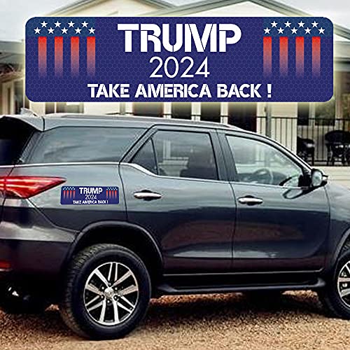 Trump 2024 Car Magnet Stickers: Reflective, Patriotic, Waterproof (4-Pack)