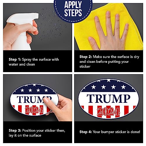 Trump 2024 Bumper Magnet Stickers - USA Flag, 2-Pack