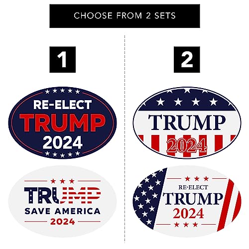 Trump 2024 Bumper Magnet Stickers - USA Flag, 2-Pack