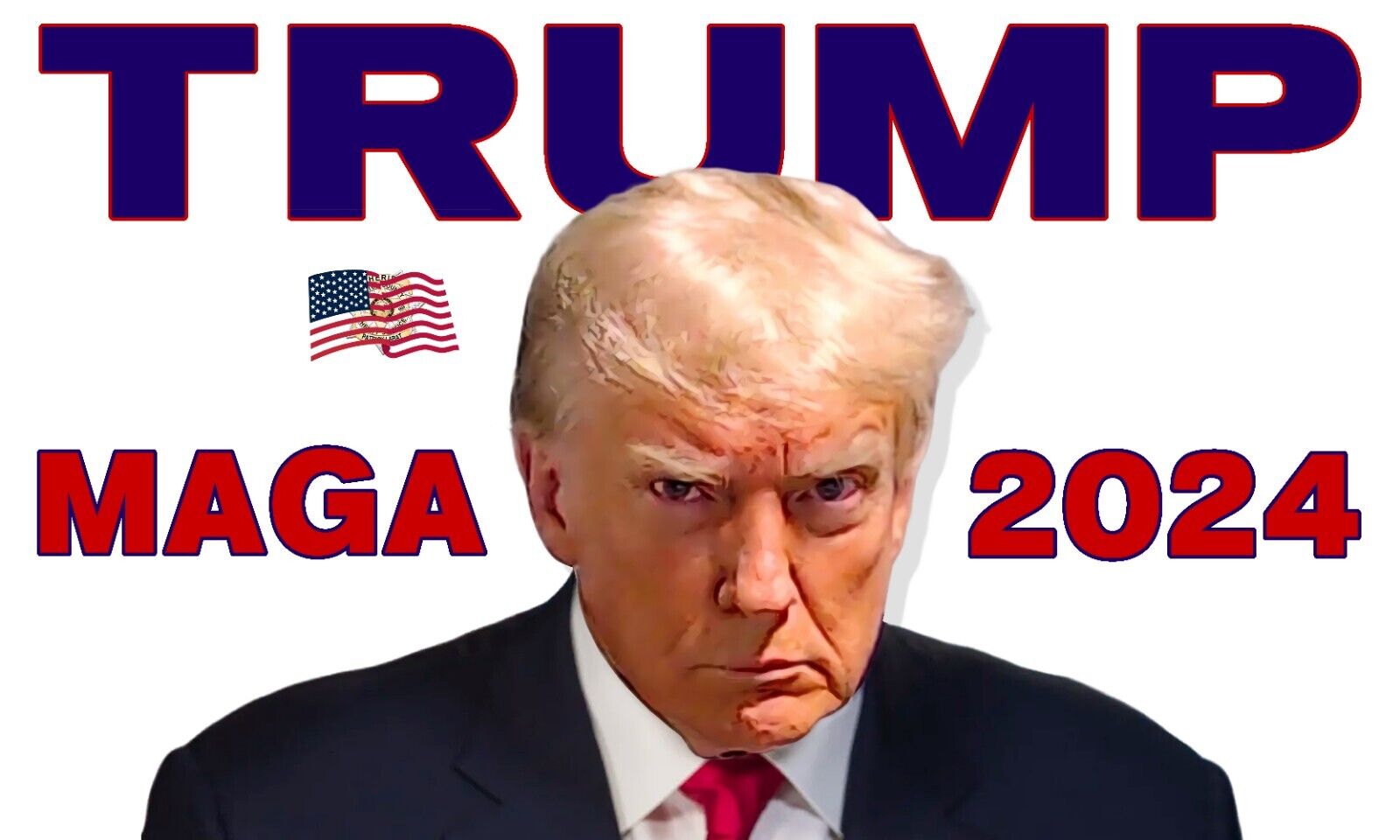 Trump 2024 Flag - Mugshot Style - 3'x5