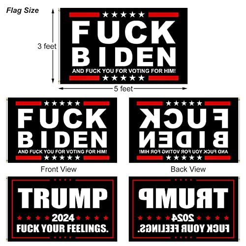 Trump 2024 Flag 3x5 Outdoor FJB 2-Pack