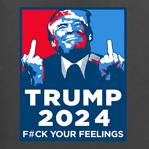 Trump 2024 Middle Finger Political Graphic T-Shirt, Charcoal