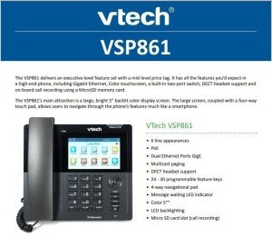 Vtech ErisTerminal VSP861 Touchscreen VOIP Phone