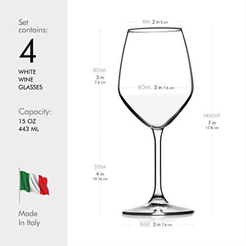 Italian White Wine Glass Set for Parties & Weddings