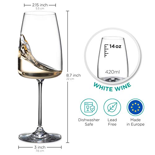 White Wine Glass Set - 14oz - Square & Stemmed
