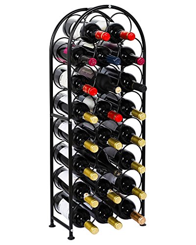 Arched Metal Freestanding Wine Rack - Black