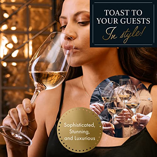 Modern Hand Blown White Wine Glasses (8 words)