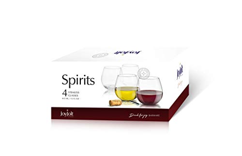 JoyJolt Stemless Wine Glasses (Set of 4)