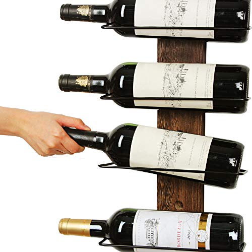 Rustic Wood Wine Rack for 9 Bottles