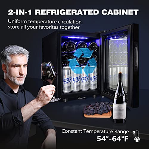 12-Bottle Wine Cooler with Lock & Digital Control