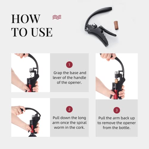 Vertical Lever Wine Opener with Foil Cutter