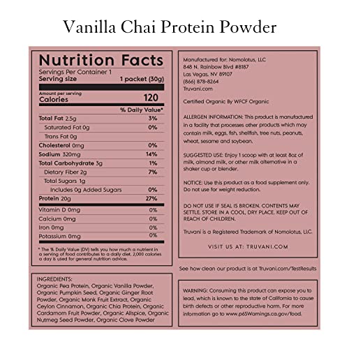Truvani Organic Vegan Protein Powder Sampler