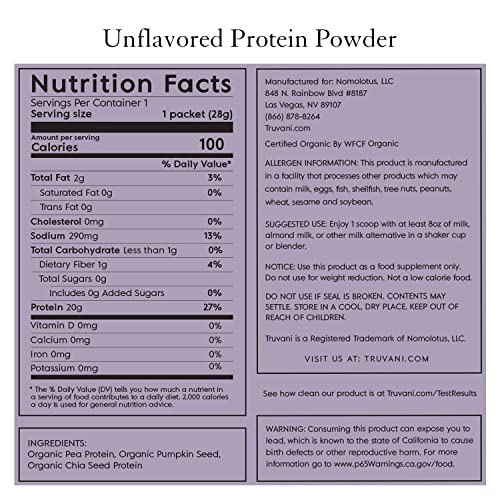 Organic Vegan Protein Powder, 20g Plant-Based Pea Protein