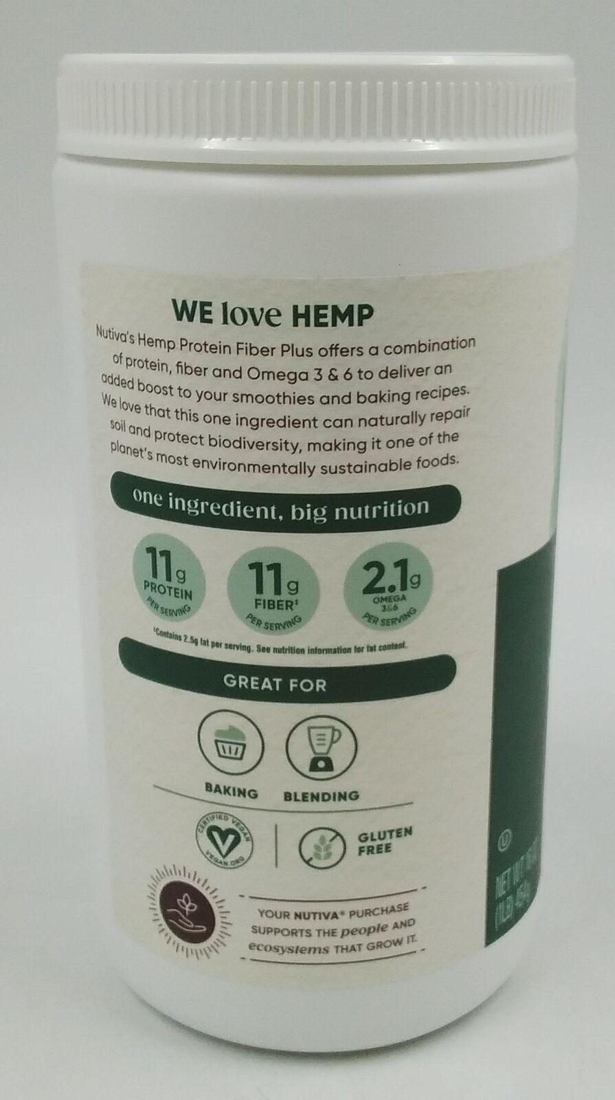 Organic Hemp Protein & Fiber Powder - 1lb