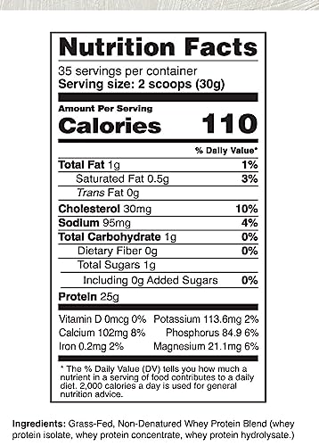 Natural Grass-Fed Whey Protein Powder - 2.34lb