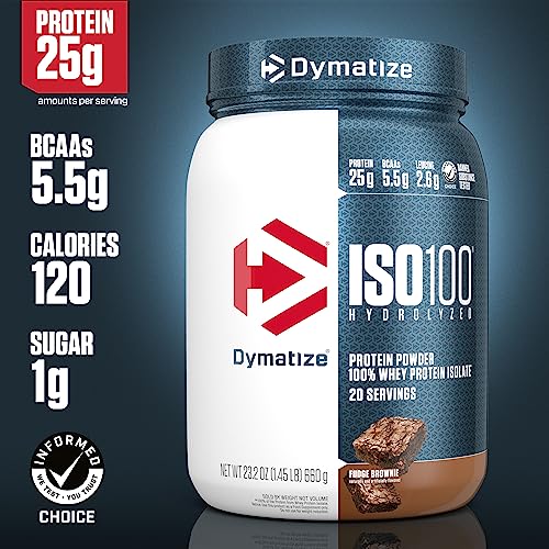 ISO100 Hydrolyzed Whey Protein Powder, Fudge Brownie, 20 Servings