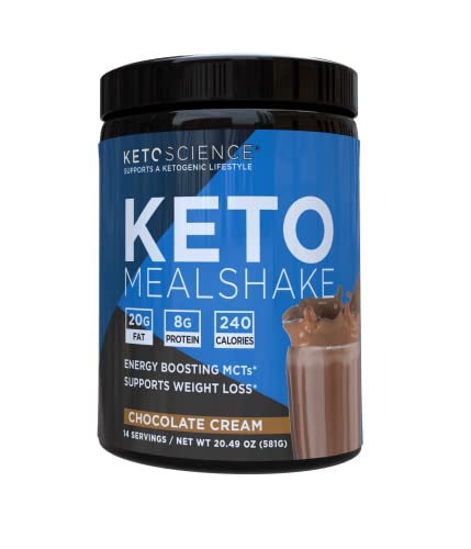 Keto Science Ketogenic Meal Shake Chocolate Dietary Supplement, Rich in MCTs and Protein, Keto and Paleo Friendly, Weight Loss, (14 servings), 20.49 Oz Packaging May Vary
