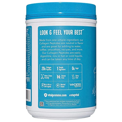 Vital Proteins Collagen Peptides Unflavored Dietary Supplement,Liquid (Net Wt 24 Oz),