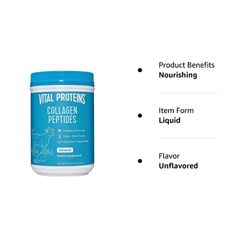 Vital Proteins Collagen Peptides Unflavored Dietary Supplement,Liquid (Net Wt 24 Oz),