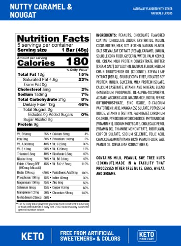 Low Carb Keto Protein Bar, Nutty Caramel & Nougat