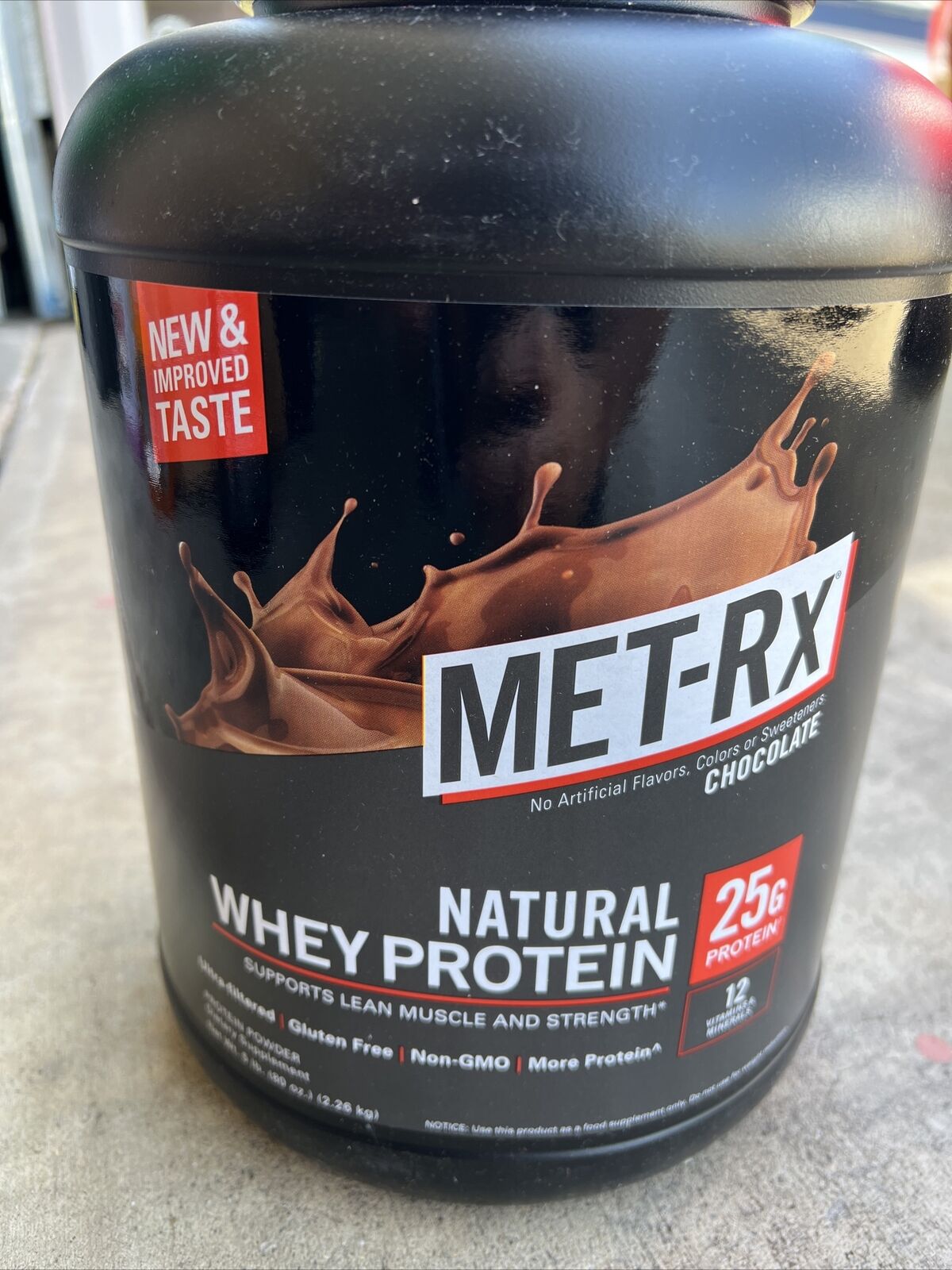 MET-Rx Natural Whey Protein Powder - Chocolate, Supports Lean - 5 lbs