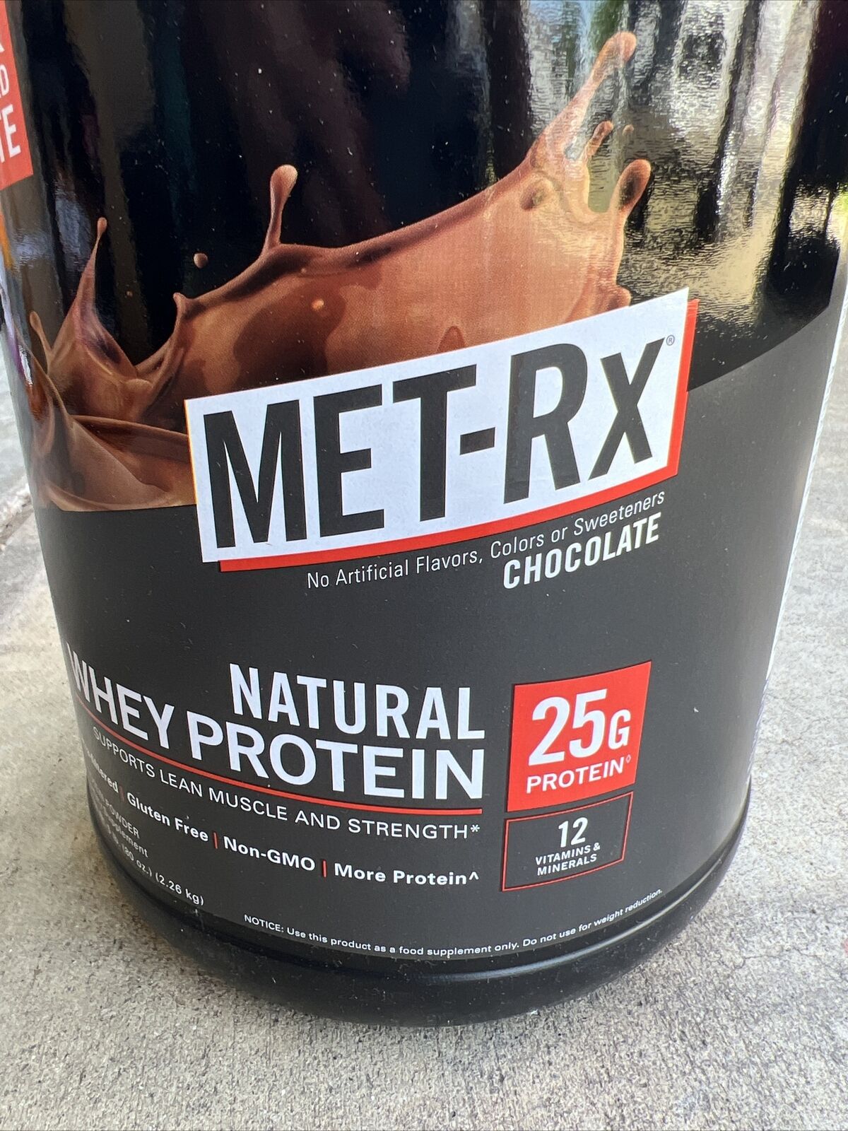 MET-Rx Natural Whey Protein Powder - Chocolate, Supports Lean - 5 lbs