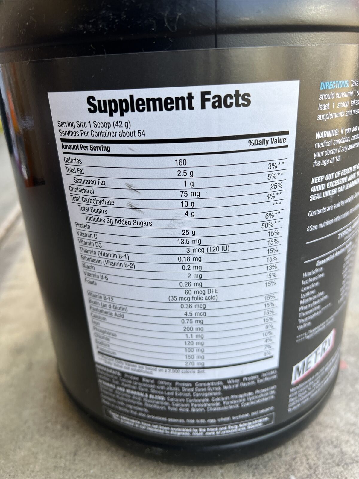 MET-Rx Natural Whey Protein Powder - Chocolate, Supports Lean - 5 lbs