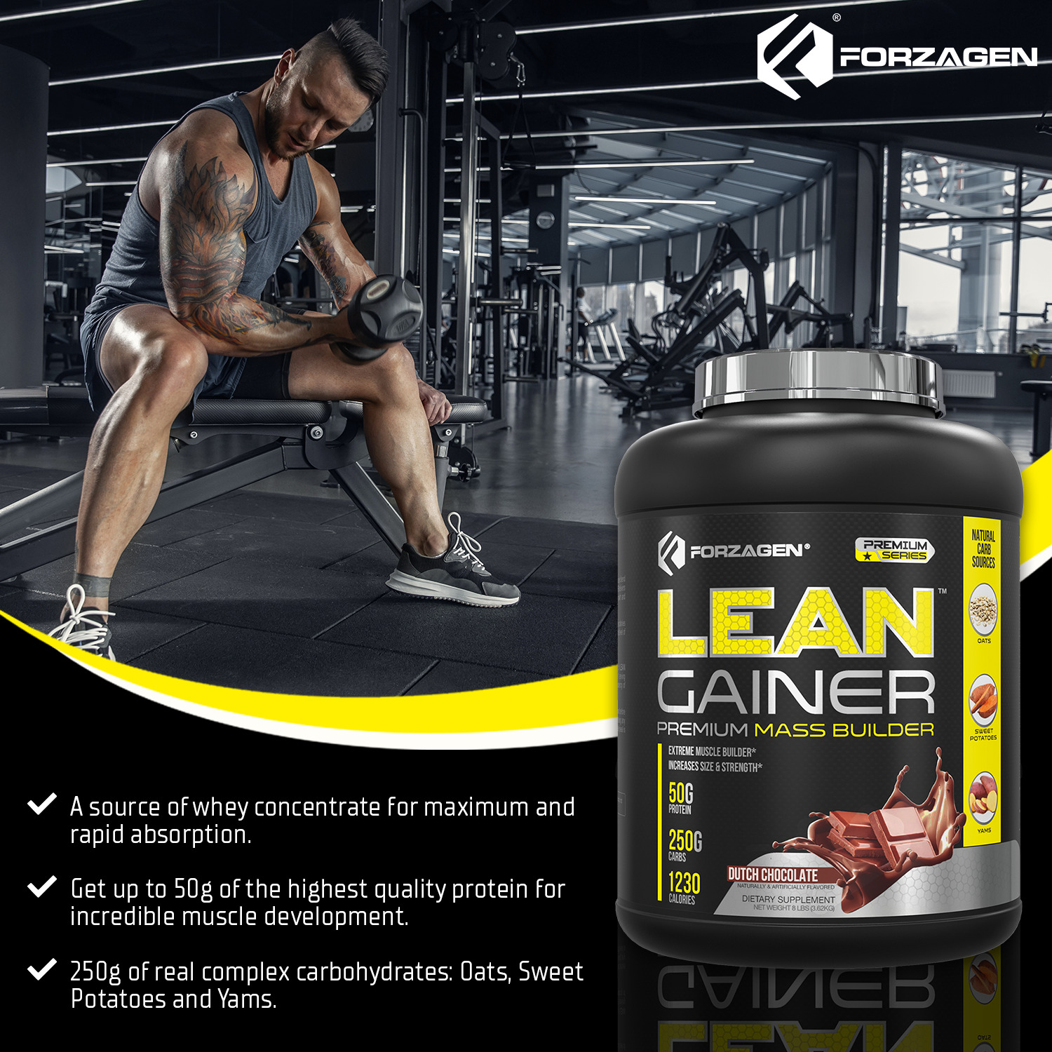Forzagen Natural Carbs Lean Gainer Protein Supplement