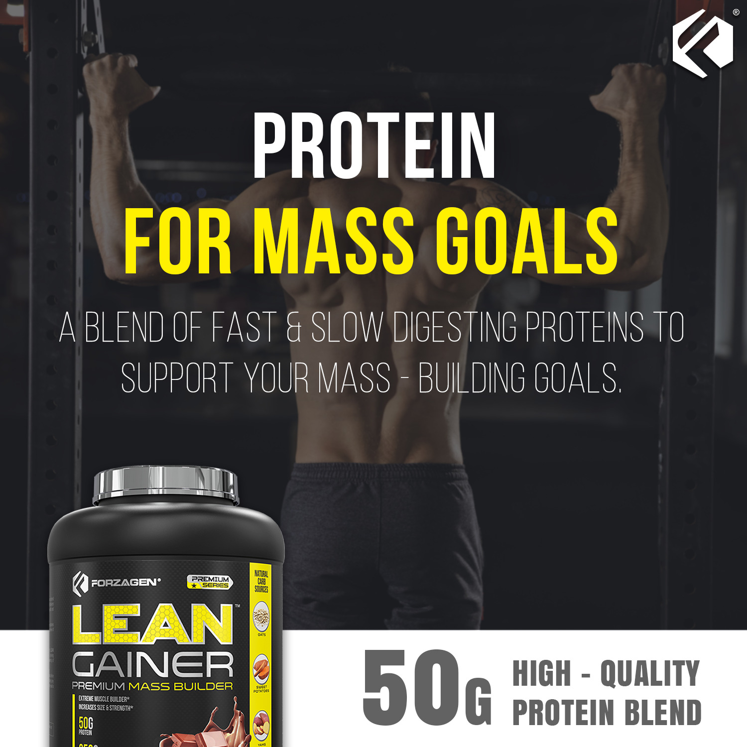 Forzagen Natural Carbs Lean Gainer Protein Supplement