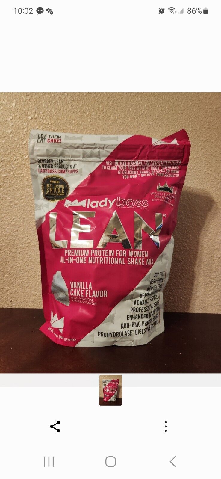 Vanilla Cake Lady Boss Lean Protein Powder