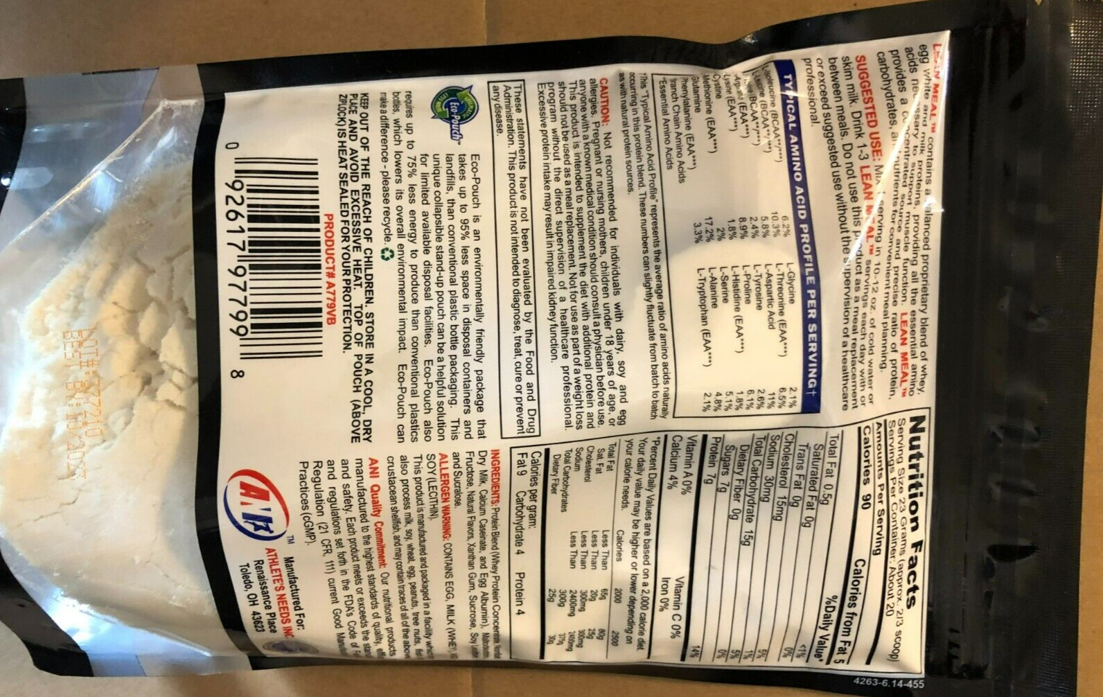 Vanilla Milkshake Protein: Lean Meal in 1 lb Eco-Pouch