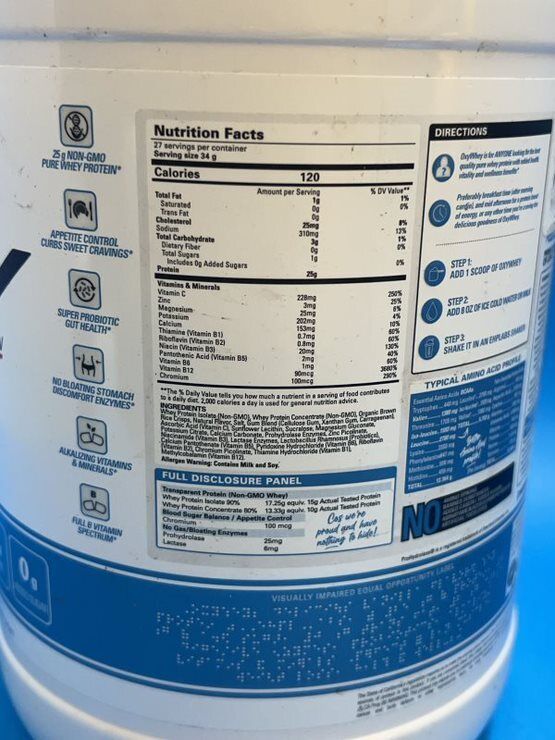 OxyWhey Lean Protein Powder - 25g Pure, Non-GMO