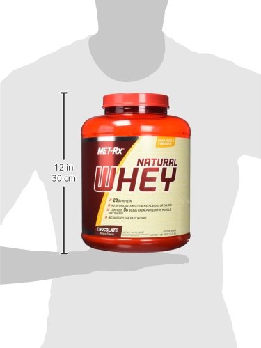 MET-Rx Natural Whey Protein Powder - Chocolate, Supports Lean - 5 lbs